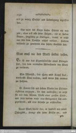 Man muß nie den Muth sinken lassen