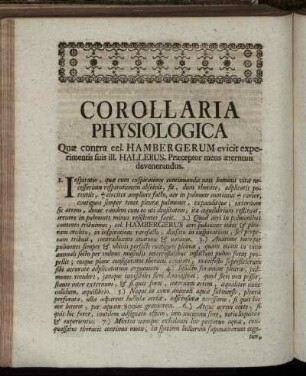 Corollaria Physiologica.