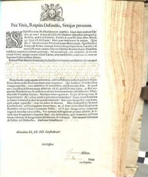 Pax Vivis, Requies Defunctis, Sint'que perennes. Sophistica erat illa Pharisæorum quæstio: Licet dare censum Cæsari, an non? ... Colendissimi Domini Confœderati, hoc Domini mandatum fideliter est executus ...