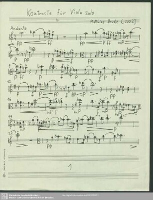 Kontraste für Viola solo : (2002)