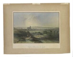 Ulm von Nordwesten. Um 1844.