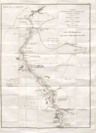 Carte II. Carte sur laquelle est tracé la route qu'à suivie l'ambassade anglaise, depuis Zhé-hol en Tartarie jusqu'à Pekin, et de Pekin à Han-choo-foo, en Chine