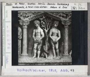 Rom, Sankt pter, Grotten: Junius-Bassus-Sarkophag, Adam und Eva