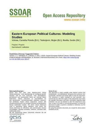 Eastern European Political Cultures: Modeling Studies