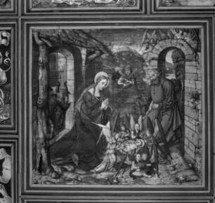 Vier Szenen aus dem Leben Christi, gerahmt von zwölf Propheten und den vier Evangelisten — Die Geburt Christi