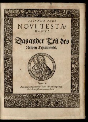 [10]: Secvnda Pars|| Novi Testa-||menti.|| = Das ander Teil des|| Newen Testaments