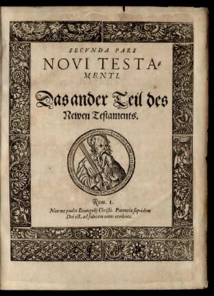 [10]: Secvnda Pars|| Novi Testa-||menti.|| = Das ander Teil des|| Newen Testaments