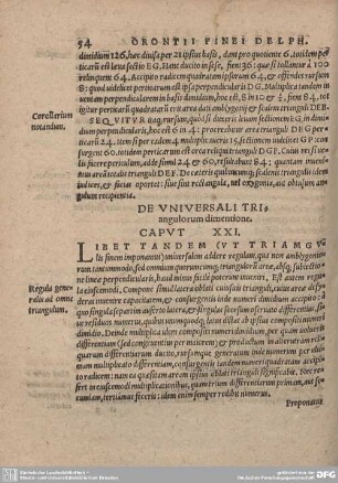 DE UNIVERSALI TRIANGULORUM dimentione. CAPUT XXI.