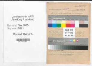 Entnazifizierung Heinrich Reckert , geb. 26.02.1895 (Steiger)