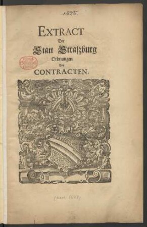 Extract Der Statt Straszburg Ordnungen Von Contracten