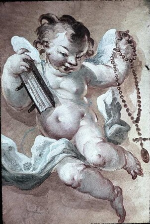 Engel mit Rosenkranz und Bibel
