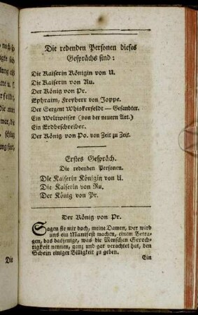 Erstes Gespräch. - Zweytes Gespräch.