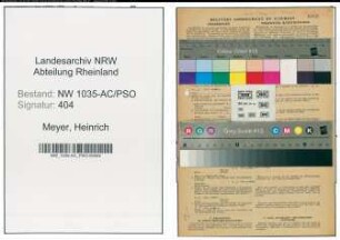 Entnazifizierung Heinrich Meyer , geb. 04.08.1897 (Geologe)