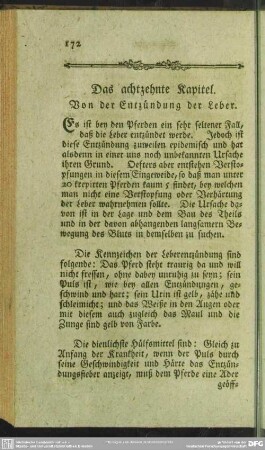 Das achtzehnte Kapitel. Von der Entzündung der Leber