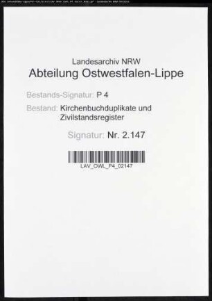 Kirchenbuchduplikate der katholischen Gemeinde (GHT 1870-1874). (Gemeinde: Affeln, katholische Gemeinde)