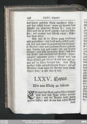LXXV. Capitel. Wie das Maltz zu dörren.