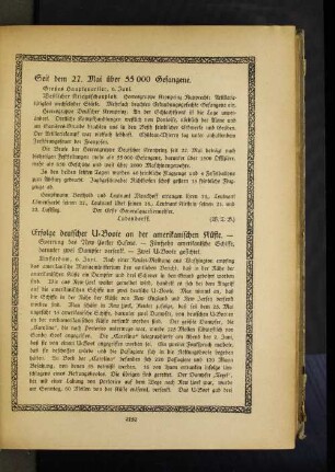 Erfolge deutscher U=Boote an der amerikanischen Küste.
