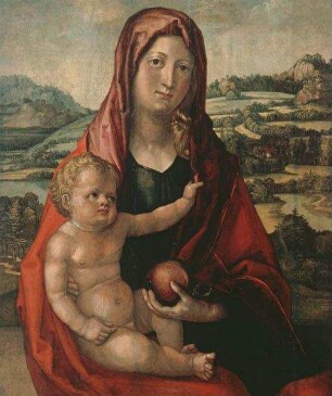 Madonna mit Kind in Landschaft (Madonna dell' Alpe)