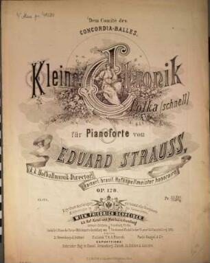 Kleine Chronik : Polka (schnell) für Pianoforte ; op. 128