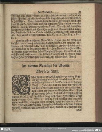 Am vierdten Sonntage des Advents