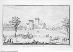 Vedute delle ville, e d'altri luoghi della Toscana / Giuseppe Zocchi. Nuova ed. Firenze Bouchard, 1757Tafel 36.: La Real Villa di Cafaggiolo - Vedute delle ville, e d'altri luoghi della Toscana