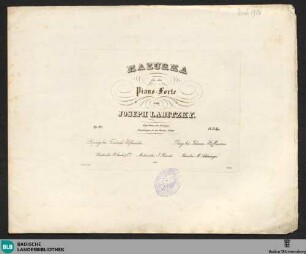 Mazurka für das Piano-Forte : op. 105