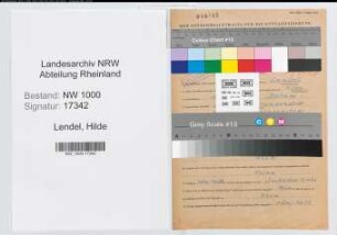 Entnazifizierung Hilde Lendel, geb. 01.01.1894 (Geschaeftsinhaber)