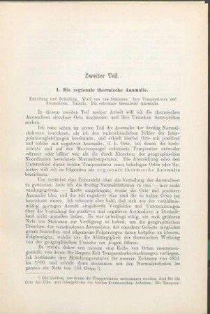 1. Die regionale thermische Anomalie.
