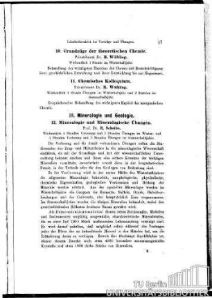 12. Mineralogie und Mineralogische Übungen