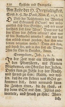 Am Fest der H. Dreyfaltigkeit.