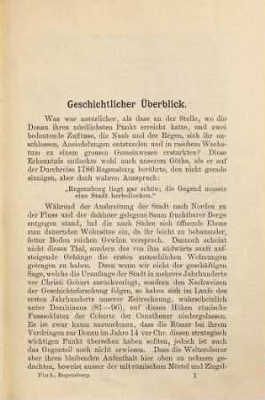 Regensburg in seiner Vorzeit und Gegenwart : Beschreibung der Stadt u. Umgebung. Mit 19 Illustr.,e. Kärtchen u. Stadtpl.