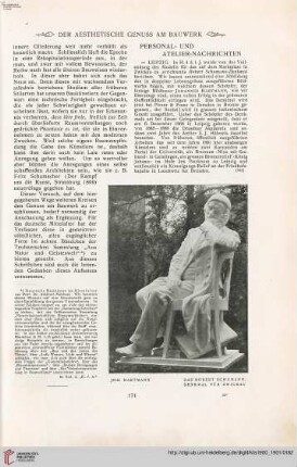 Personal- und Atelier-Nachrichten - Von Ausstellungen und Sammlungen – Kunstlitteratur