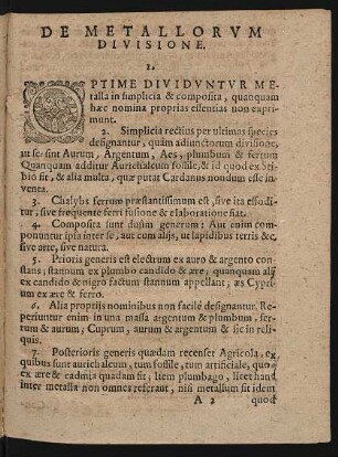 De Metallorum Divisione.