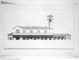 Aufriss der Fassade zur Bahnsteigseite