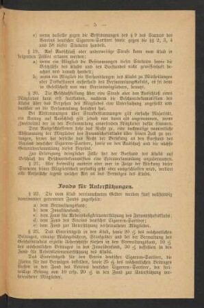 Fonds für Unterstützungen.