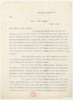Brief an Rudi Stephan : 27.04.1914