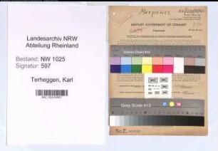 Entnazifizierung Karl Terheggen , geb. 15.07.1901 (Drogist)