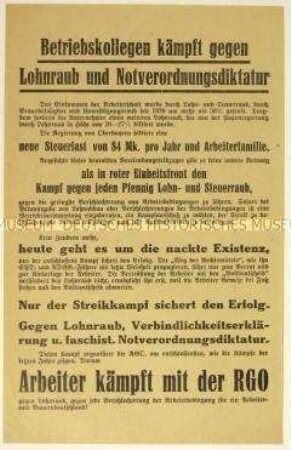 Aufruf zur Unterstützung der Revolutionären Gewerkschafts-Opposition