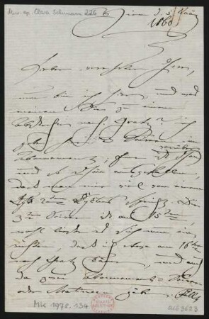 Brief an Unbekannt : 05.03.1860 -10.03.1860