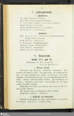 VI. Unterricht