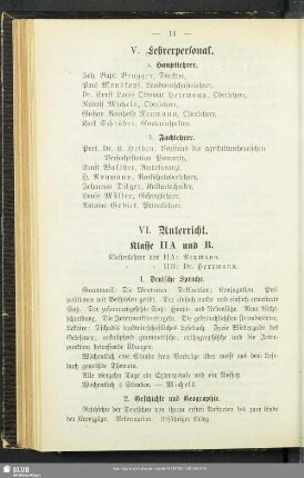 VI. Unterricht