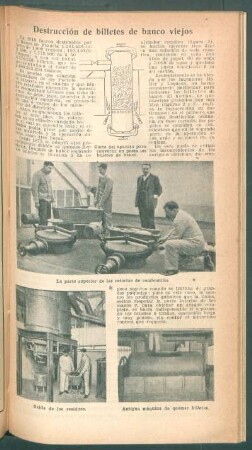 Destrucción de billetes de banco viejos