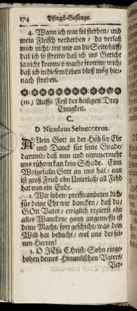 (10.) Auffs Fest der heiligen Drey Eingikeit.