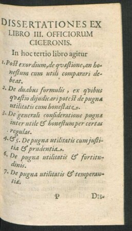 Dissertationes Ex Libro III. Officiorum Ciceronis.