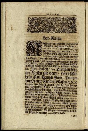 Vor-Bericht.