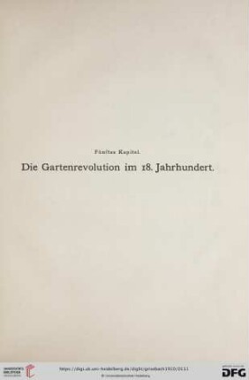 Fünftes Kapitel: Die Gartenrevolution im 18. Jahrhundert