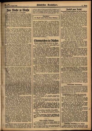 Zweite Ausgabe vom Montag, den 27. August 1934.