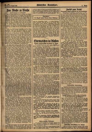 Zweite Ausgabe vom Montag, den 27. August 1934.