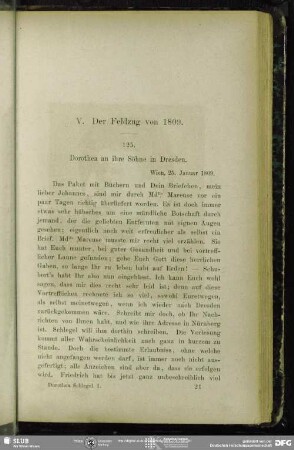 V. Der Feldzug von 1809