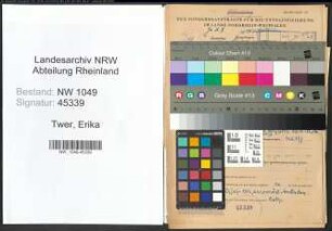 Entnazifizierung Erika Von Der Twer , geb. 30.06.1910 (Fuersorgerin)